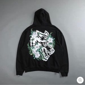 DARC SPORT NATIVE WOLF "PIERCE" HOODIE IN BLACK SIZE - EXTRA LARGE
